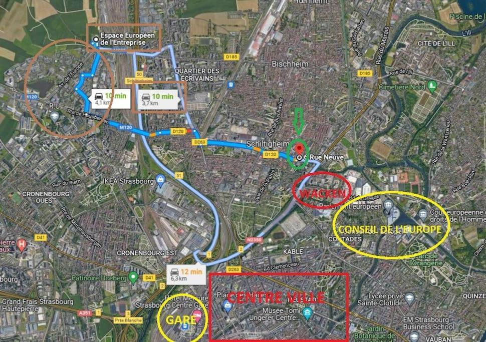 T2 - Tram Direct Strasbourg Centre Ville En 11 Min - Parking Gratuit Schiltigheim Luaran gambar